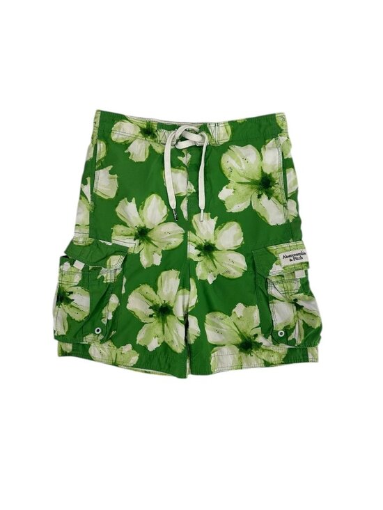 Abercrombie & Fitch Other - 🌴 Abercrombie & Fitch Green Tropical Floral Cargo Swim Trunks L 🌴